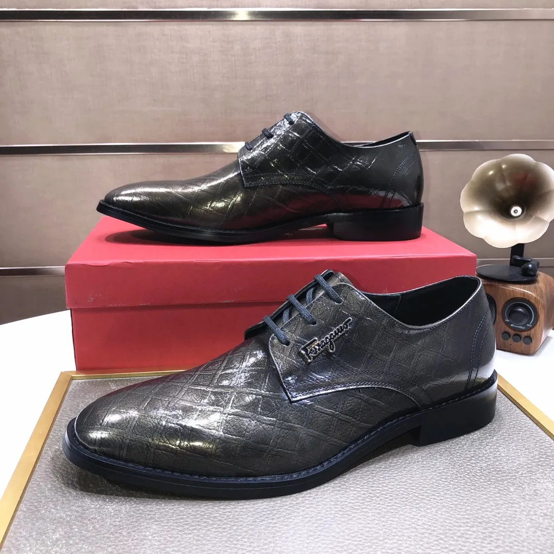 Men's shoes 💰480💰[Ferragamo/Ferragamo] The latest model in the counter, original imported cowhide fabric + sheepskin lining + original luxury metal buckle + original combination outsole, no pressure in comparison 38--44 (custom-made for 45, non-refundable)